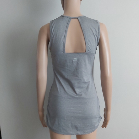 Roots tank top Medium gray workout long line exercise Sleeveless v neck - Picture 6 of 13